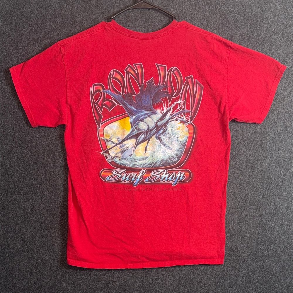 Ron Jon Red Surf Shop Marlin Graphic Tee Large